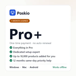 Poskio Pro+ one-month licence — POS software for Windows, Mac and Android